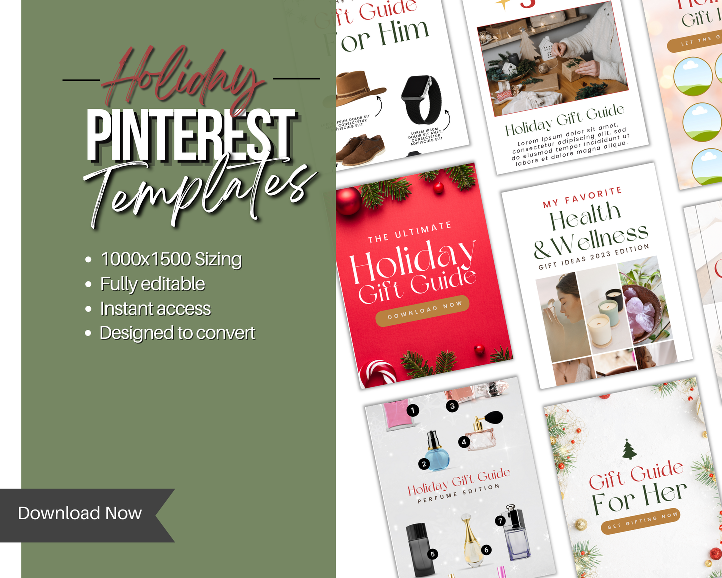 15 Holiday Gift Guide Pinterest Pin Templates