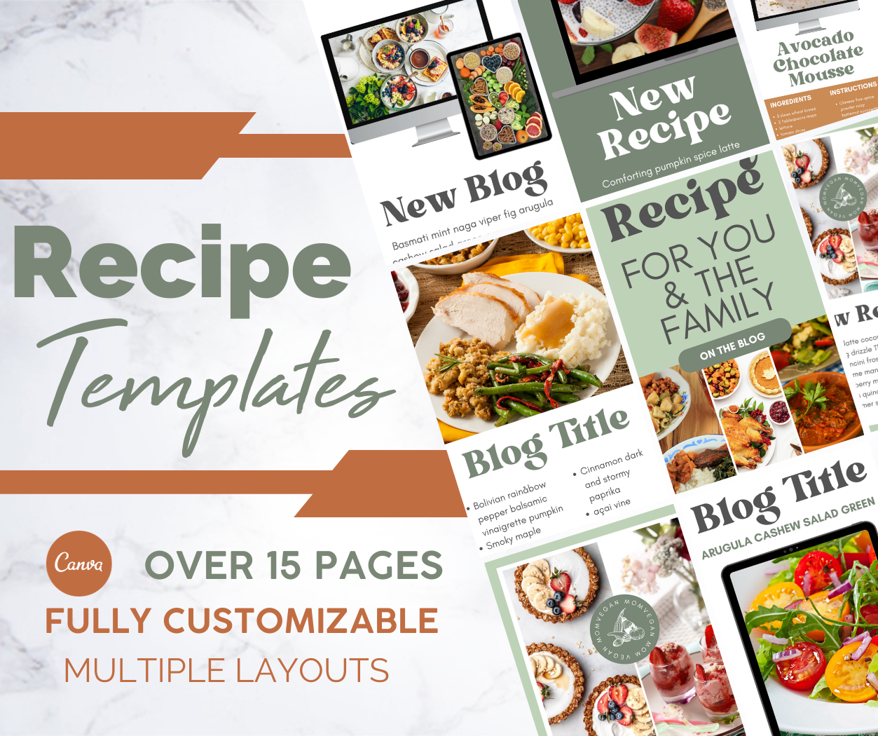 15 Recipe Pinterest Pin Templates