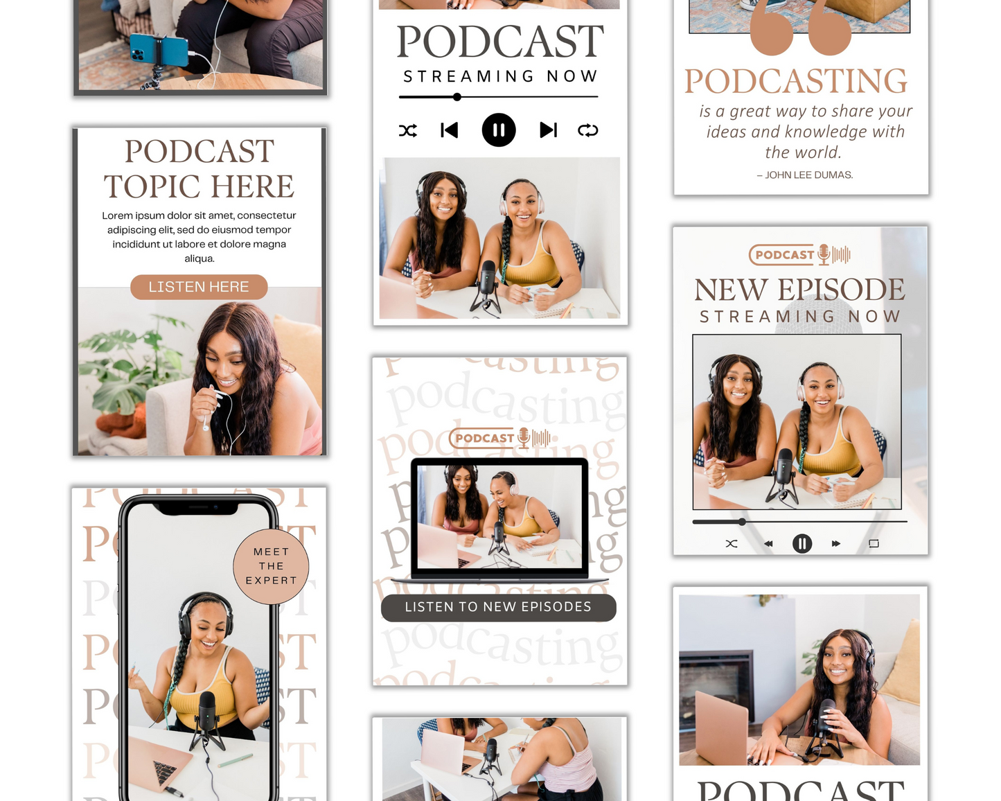 15 Podcast Pinterest Pin Templates