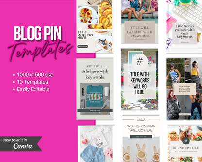 Blog Post Themed Pinterest Pin Templates