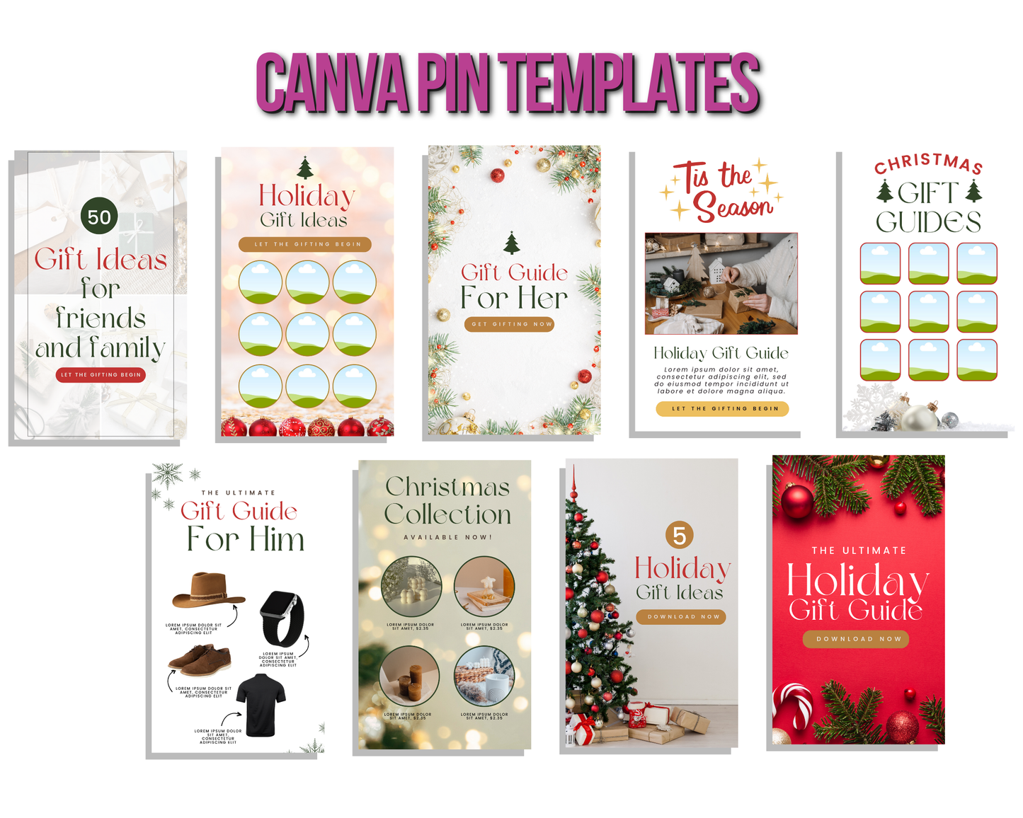 15 Holiday Gift Guide Pinterest Pin Templates