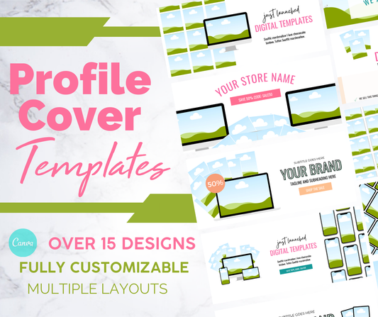 Pinterest Profile Cover Image Templates – 16 Editable Canva Designs for Business Branding