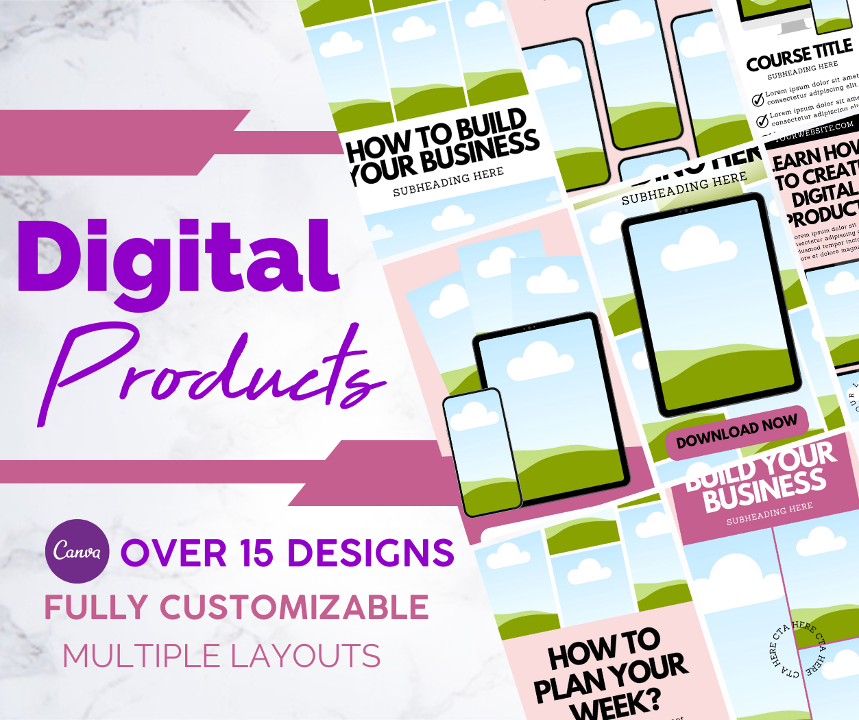 15 Digital Product Pinterest Pin Templates