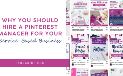 Why you should hire a pinterest manager for your service-based business. Grow your brand with pinterest management services when you hire a pinterest manager.